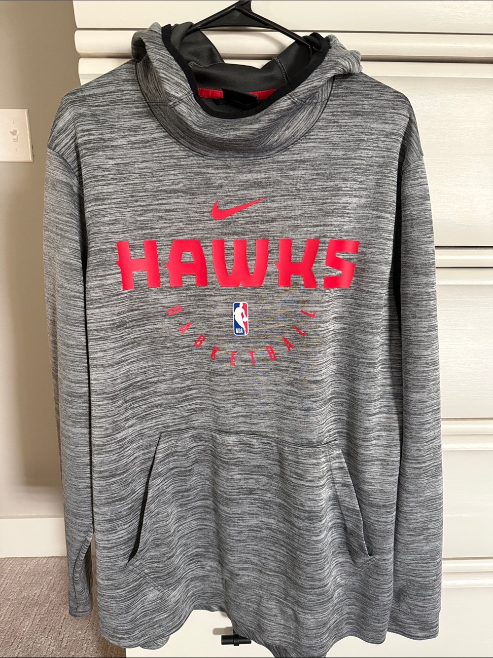 Nike Gray Hawks Basketball Hoodie with Red Logo